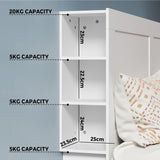 Oikiture Bed Head with Shelves Queen Size White