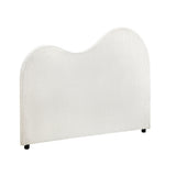 Oikiture Bed Head Double Size Headboard Boucle Fabric White