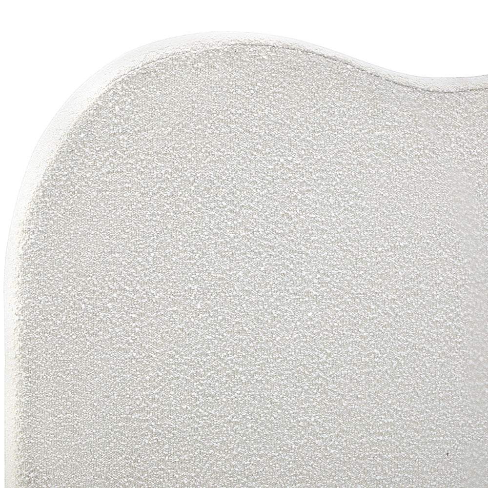 Oikiture Bed Head Double Size Headboard Boucle Fabric White