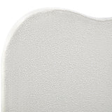 Oikiture Bed Head Double Size Headboard Boucle Fabric White - Low Angle