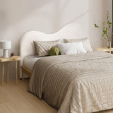 Oikiture Bed Head King Size Headboard Boucle Fabric White - Top-Down View