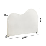 Oikiture Bed Head King Size Headboard Boucle Fabric White - Extra Image
