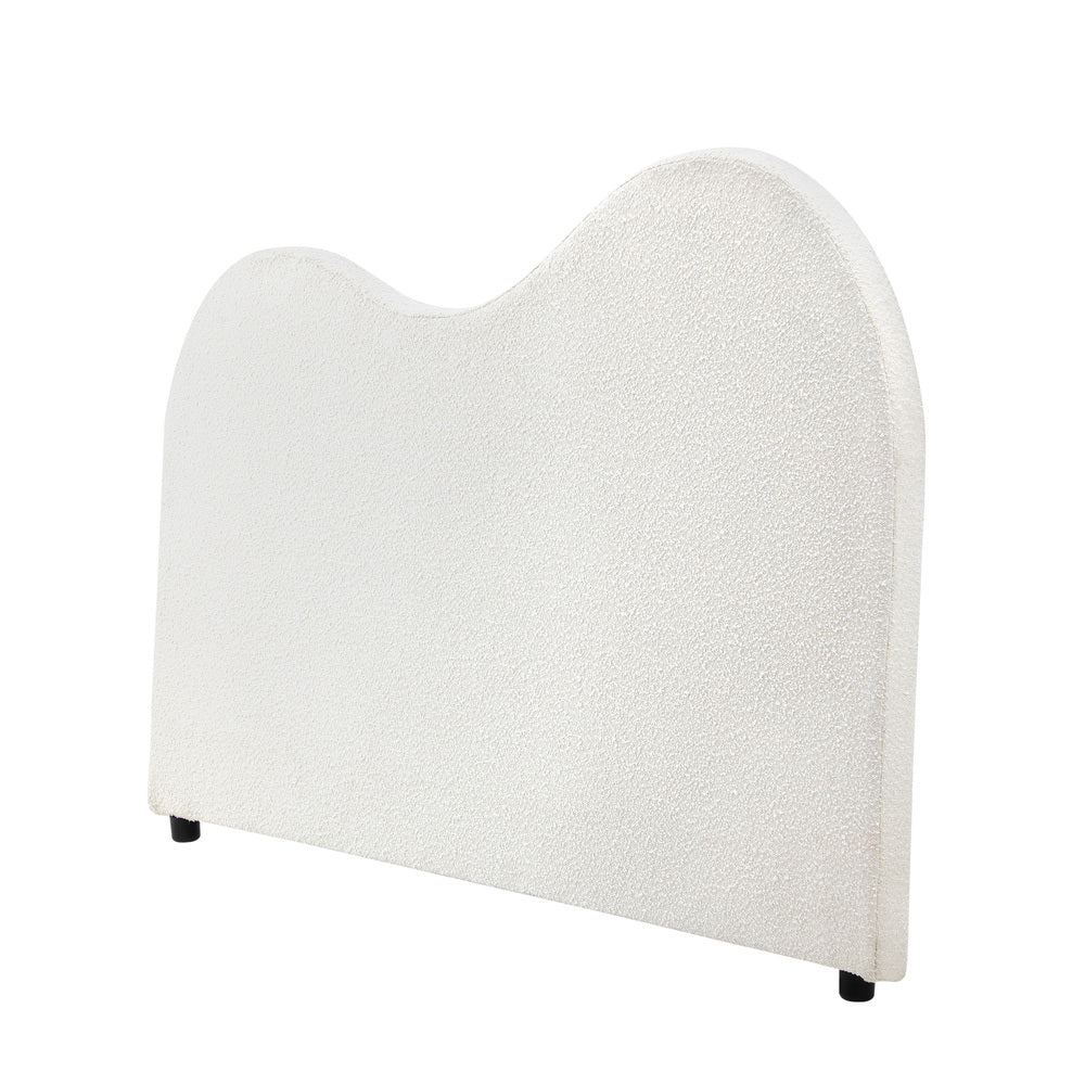 Oikiture Bed Head King Size Headboard Boucle Fabric White