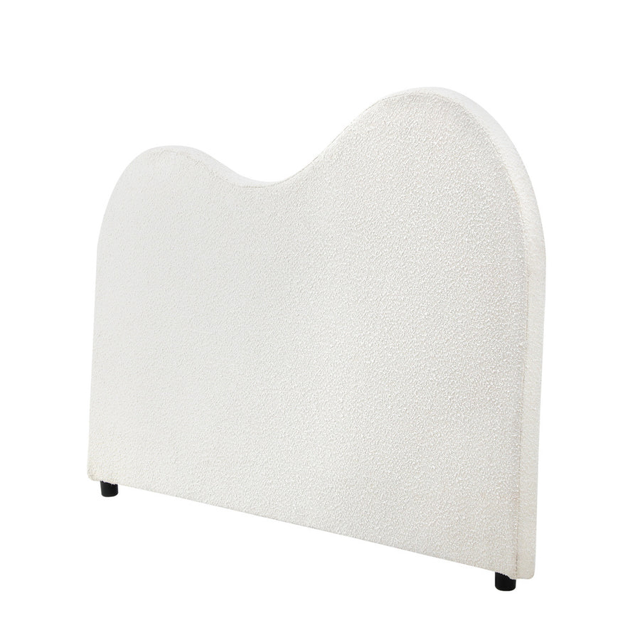 Oikiture Bed Head King Size Headboard Boucle Fabric White