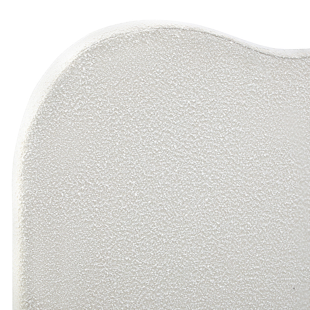 Oikiture Bed Head King Size Headboard Boucle Fabric White