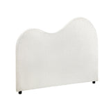 Oikiture Bed Head King Single Headboard Boucle Fabric White