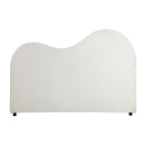 Oikiture Bed Head King Single Headboard Boucle Fabric White - 45-Degree Angle