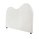 Oikiture Bed Head King Single Headboard Boucle Fabric White