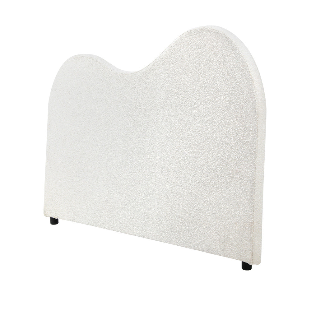 Oikiture Bed Head King Single Headboard Boucle Fabric White
