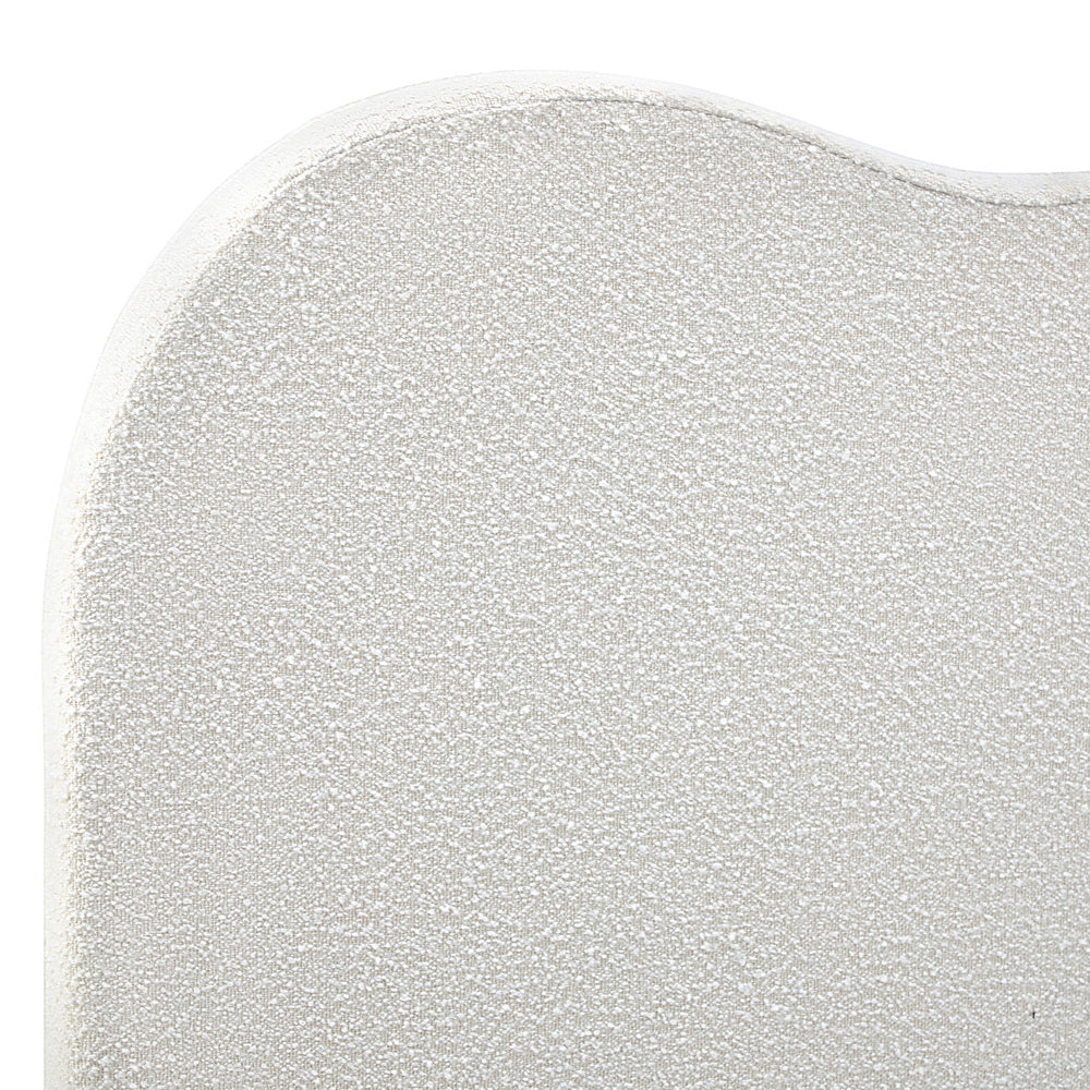 Oikiture Bed Head King Single Headboard Boucle Fabric White