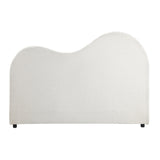 Oikiture Bed Head Queen Size Headboard Boucle Fabric White