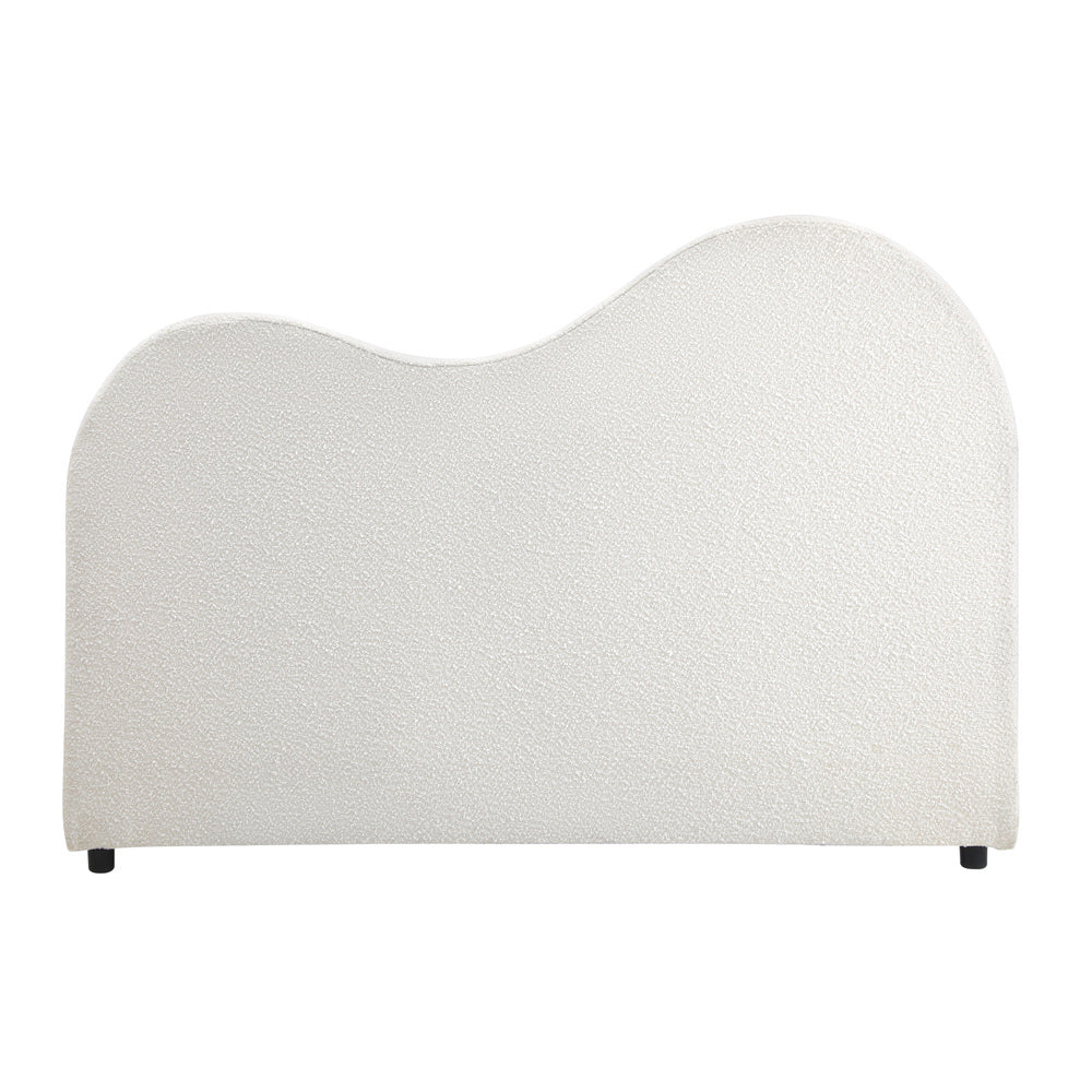 Oikiture Bed Head Queen Size Headboard Boucle Fabric White