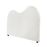 Oikiture Bed Head Queen Size Headboard Boucle Fabric White