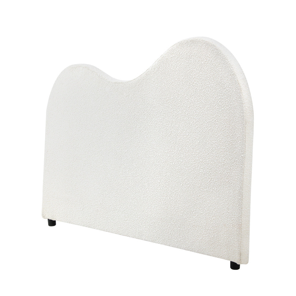 Oikiture Bed Head Queen Size Headboard Boucle Fabric White