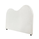 Oikiture Bed Head Queen Size Headboard Boucle Fabric White - Close-Up Angle