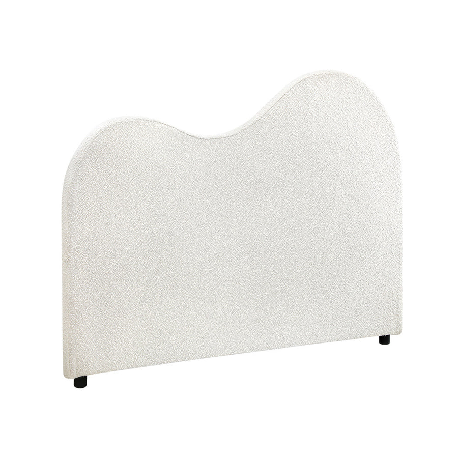 Oikiture Bed Head Single Size Headboard Boucle Fabric White