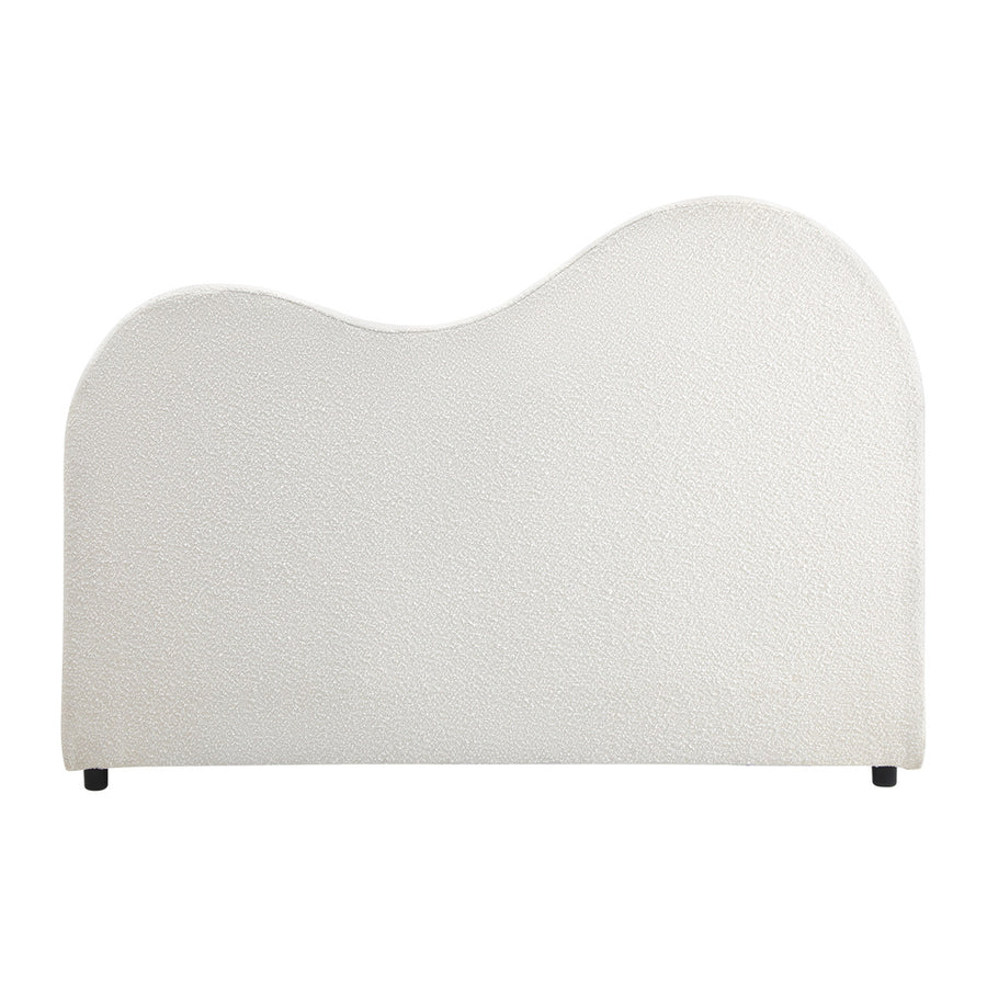 Oikiture Bed Head Single Size Headboard Boucle Fabric White