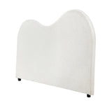 Oikiture Bed Head Single Size Headboard Boucle Fabric White