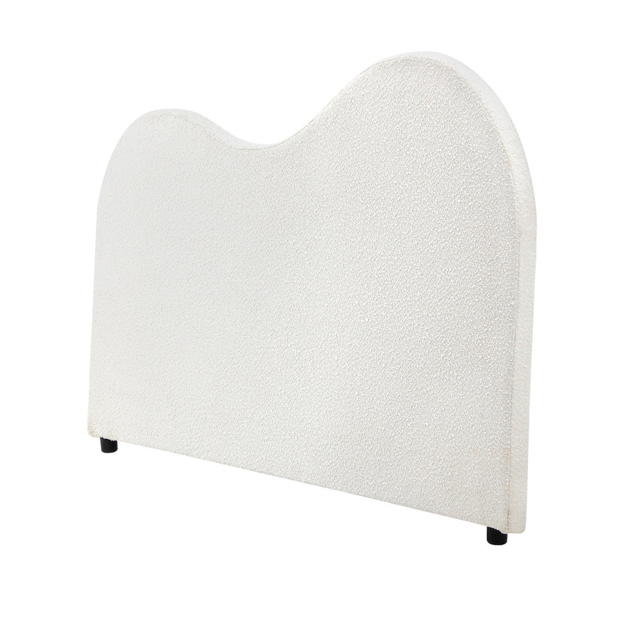 Oikiture Bed Head Single Size Headboard Boucle Fabric White