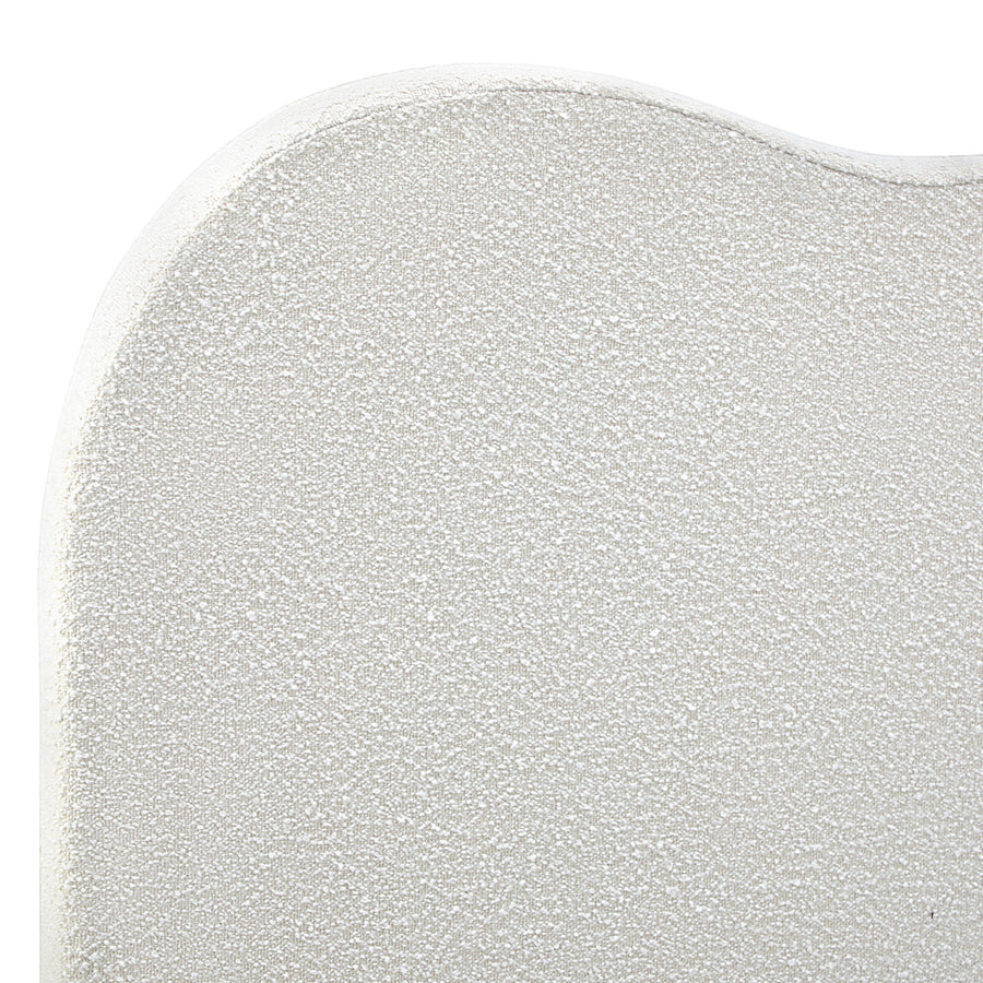 Oikiture Bed Head Single Size Headboard Boucle Fabric White