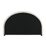Oikiture Bed Head Double Size Headboard Fabric Beige - 45-Degree Angle