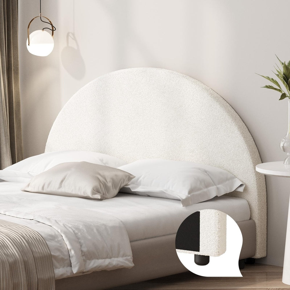 Oikiture Bed Head Double Size Headboard Boucle White