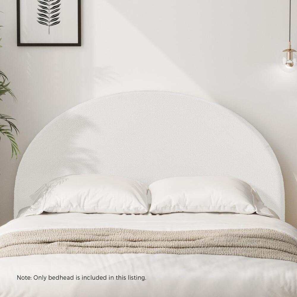 Oikiture Bed Head Double Size Headboard Boucle White