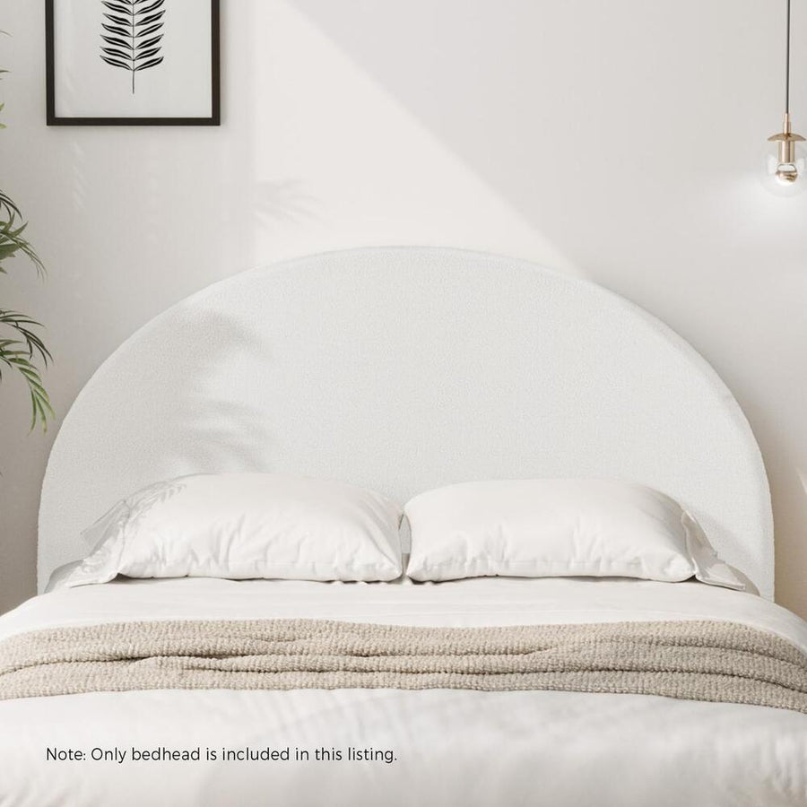 Oikiture Bed Head Double Size Headboard Boucle White