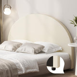 Oikiture Bed Head King Size Headboard Fabric Beige - Top-Down View