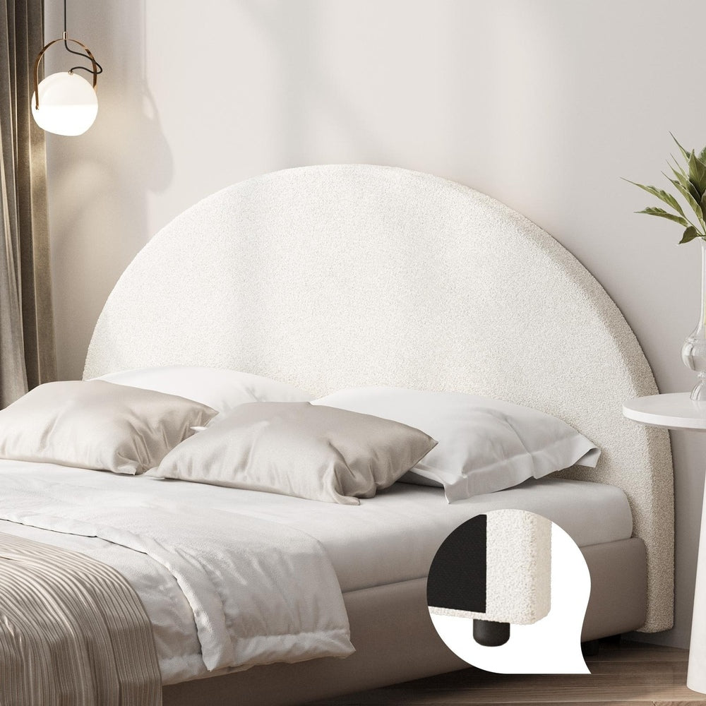 Oikiture Bed Head King Size Headboard Boucle White