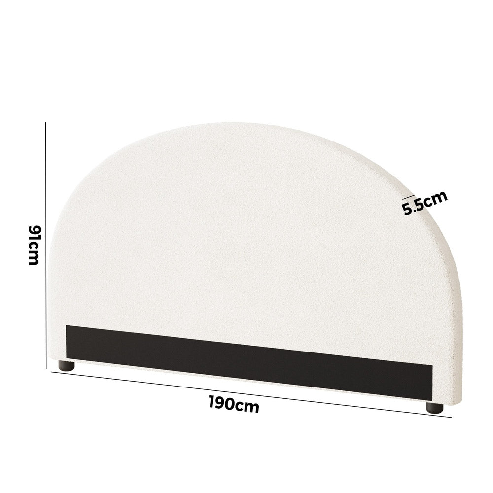 Oikiture Bed Head King Size Headboard Boucle White