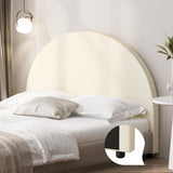 Oikiture Bed Head King Single Headboard Fabric Beige - Side View
