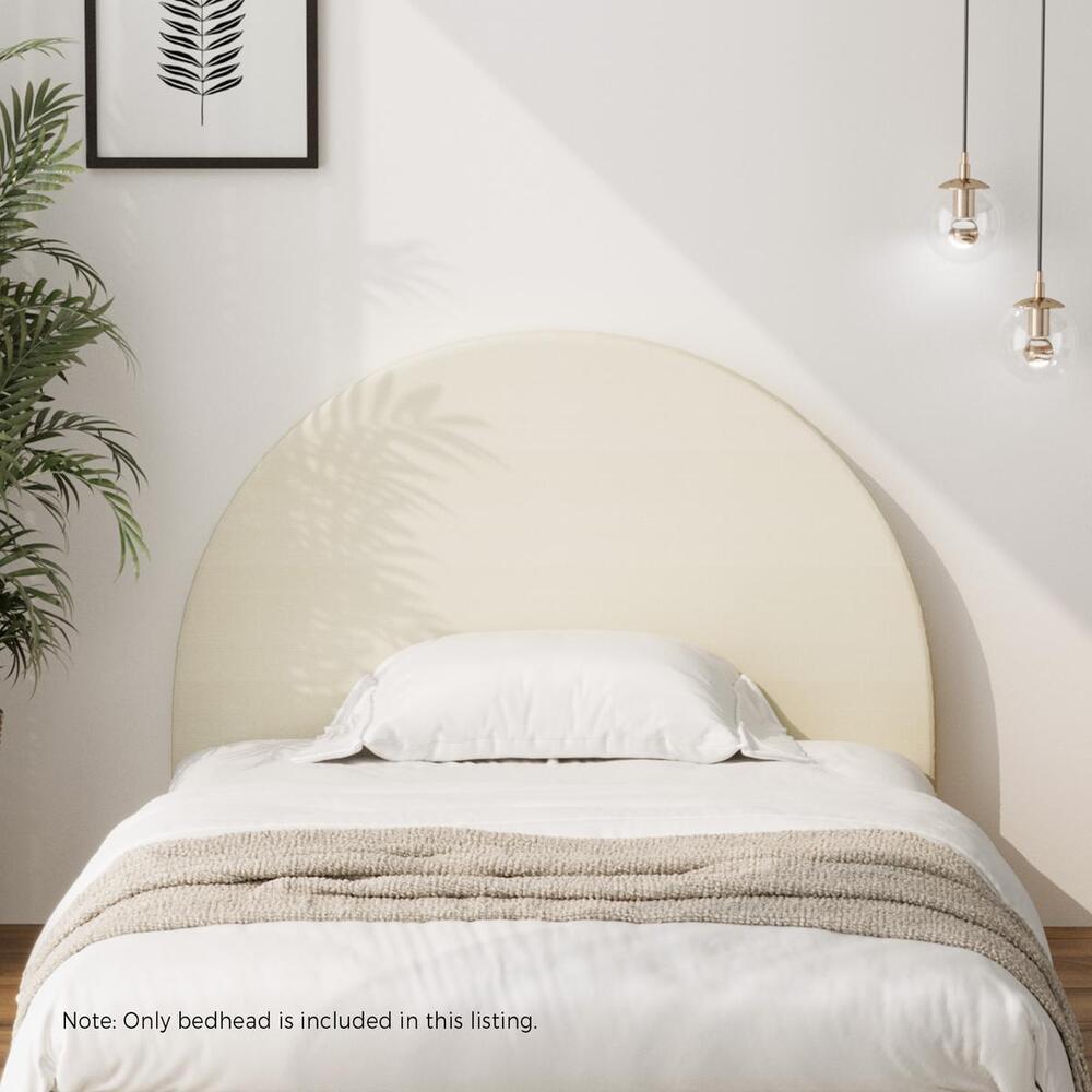 Oikiture Bed Head King Single Headboard Fabric Beige