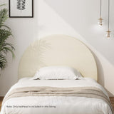 Oikiture Bed Head King Single Headboard Fabric Beige - Top-Down View