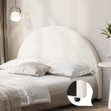 Oikiture Bed Head King Single Headboard Boucle White