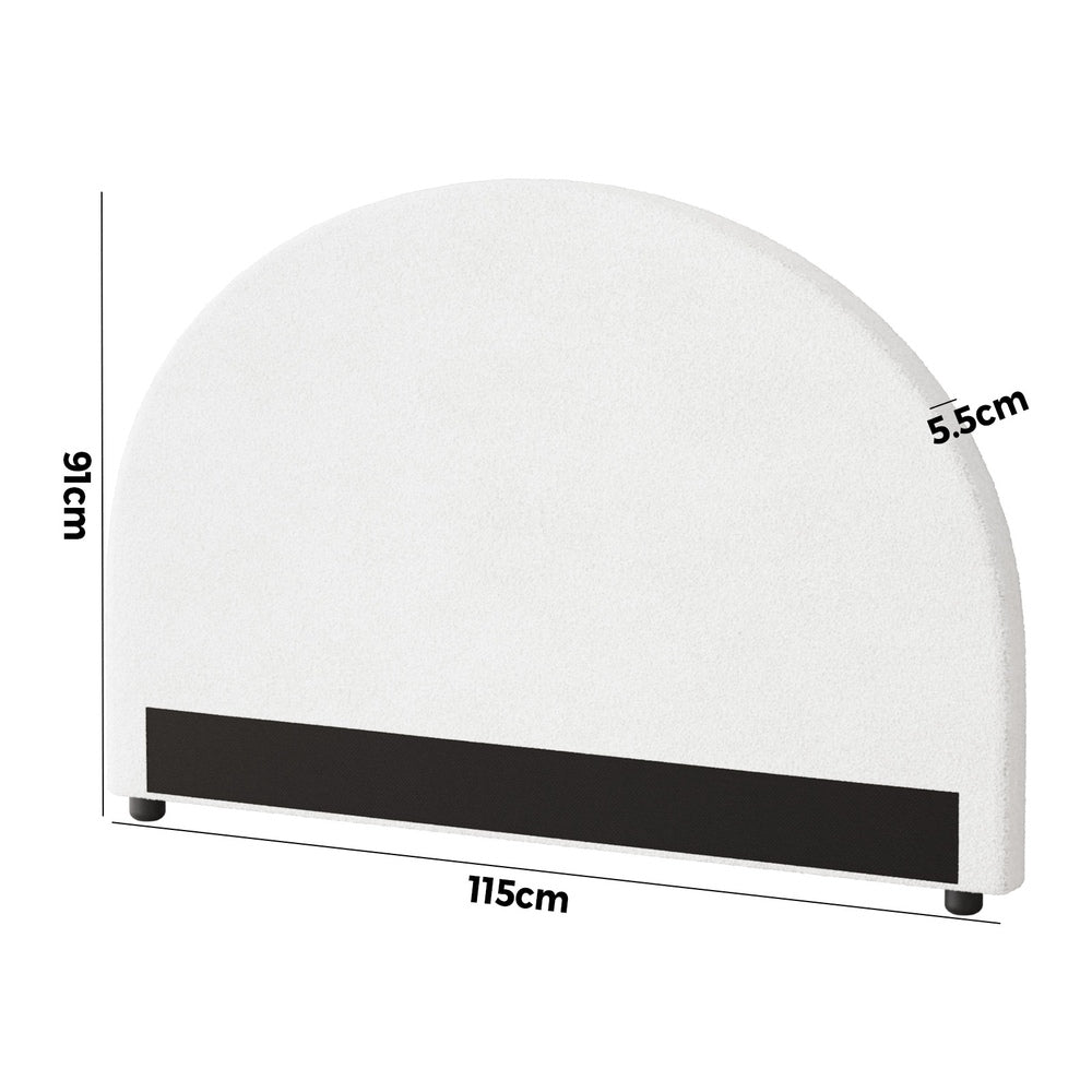 Oikiture Bed Head King Single Headboard Boucle White
