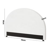 Oikiture Bed Head King Single Headboard Boucle White - Side View