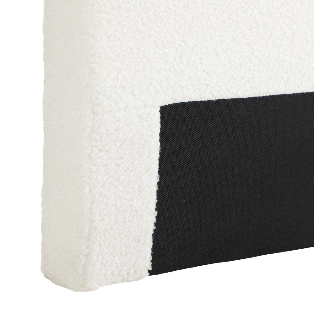 Oikiture Bed Head King Single Headboard Boucle White