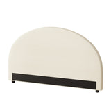 Oikiture Bed Head Queen Size Headboard Fabric Beige