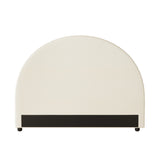 Oikiture Bed Head Single Size Headboard Fabric Beige - Front View