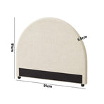 Oikiture Bed Head Single Size Headboard Fabric Beige