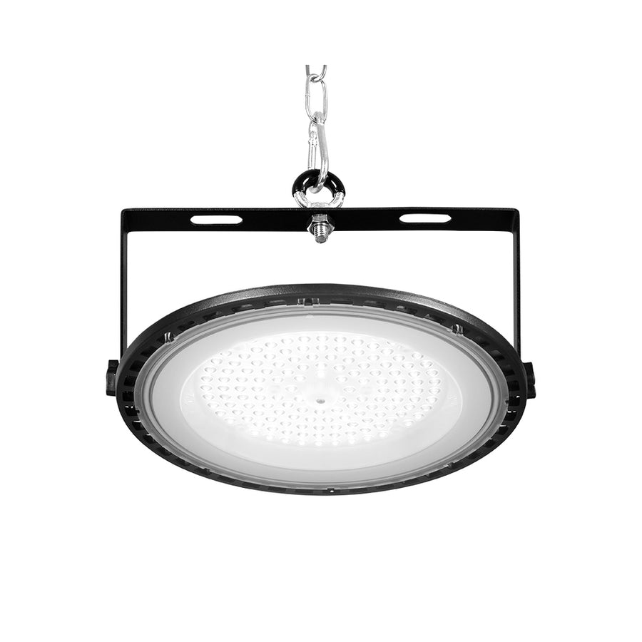Leier 100W LED high bay light, slim round aluminium industrial lamp