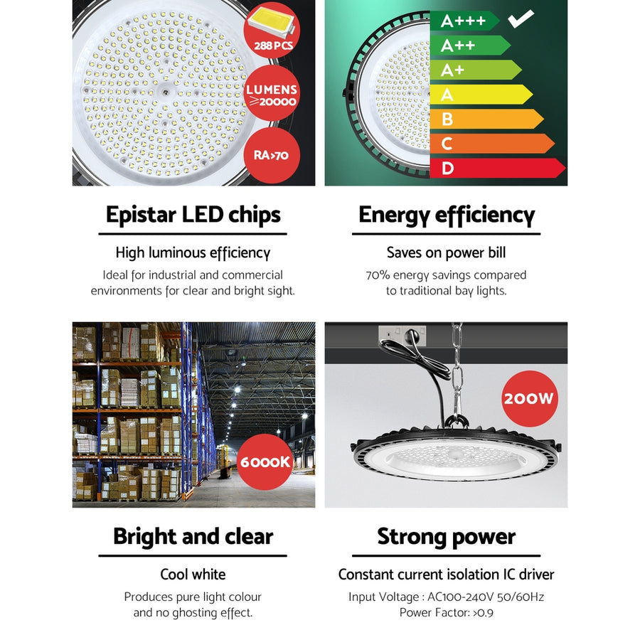Leier High Bay Light LED 200W Industrial Lamp Workshop Warehouse Factory Lights, image 5