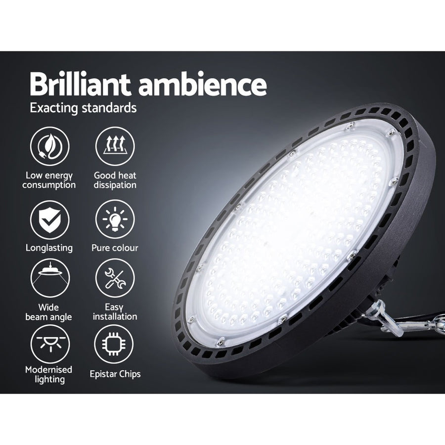 Leier LED High Bay Lights 100W UFO Industrial Workshop Warehouse Factory Lamp, image 4