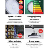 Leier LED High Bay Lights 150W UFO Industrial Workshop Warehouse Factory Lamp - Rear View