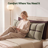 Giselle Bedding Headboard Pillow with Double-Layer Storage Wedge Reading Backrest with Adjustable Filling, Chenille Bed Rest Cushion for Daybed, Dorm, and RV Double - 45-Degree Angle