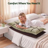 Giselle Bedding Headboard Pillow with Double-Layer Storage Wedge Reading Backrest with Adjustable Filling, Chenille Bed Rest Cushion for Daybed, Dorm, and RV Double - Rear View