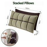 Giselle Bedding Headboard Pillow with Double-Layer Storage Wedge Reading Backrest with Adjustable Filling, Chenille Bed Rest Cushion for Daybed, Dorm, and RV Double - Extra Image