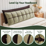 Giselle Bedding Headboard Pillow with Double-Layer Storage Wedge Reading Backrest with Adjustable Filling, Chenille Bed Rest Cushion for Daybed, Dorm, and RV King - Side View