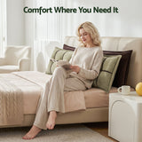 Giselle Bedding Headboard Pillow with Double-Layer Storage Wedge Reading Backrest with Adjustable Filling, Chenille Bed Rest Cushion for Daybed, Dorm, and RV King - 45-Degree Angle